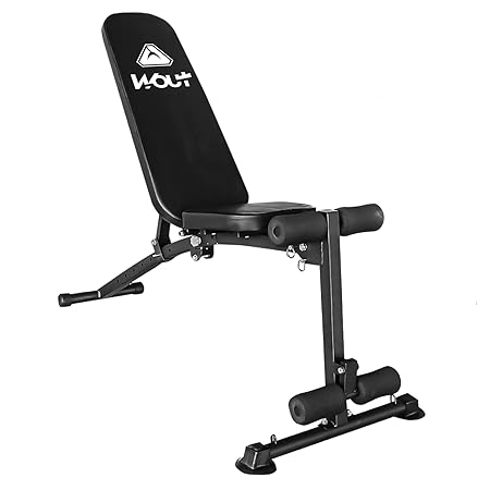 Wout (ワウト) トレーニングベンチ 折りたたみ式 収納に便利 耐荷重150KG インクラインベンチ 可変式フラットベンチ 角度調節可能 シットアップ 筋トレ 家庭用 (ブラック)