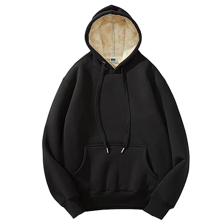 [YoniStar] パーカー レディース トレーナー 裏ボア 暖かい 秋冬 トップス スウェット 裏起毛 厚手(3XL ブラック)