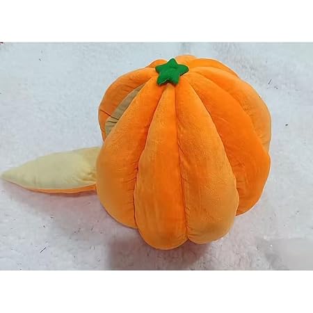 ペットハウス ドーム型ベッド 室内 可愛い果物型 ペットベッド ドーム かぼちゃ りんご 桃 蜜柑 グレープ カボチャ 58*58cm 保温 冬 ふわふわ 子犬 猫ちゃん かわいい ペット用寝袋 かわいい 円形 クッション オレンジ ペットベッド