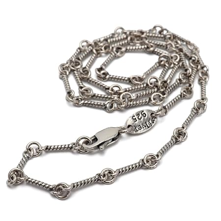 [silver KYASYA]シルバー925 チェーン ネックレス ツイストチェーン 22k gp ゴールド ネックレスチェーン 金 銀 (シルバー：40cm)