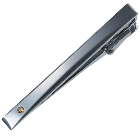 [ギフト用BOX付き] 日本製 誕生石 タイピン 11月 (スワロフスキー社製クリスタル) ネクタイピン