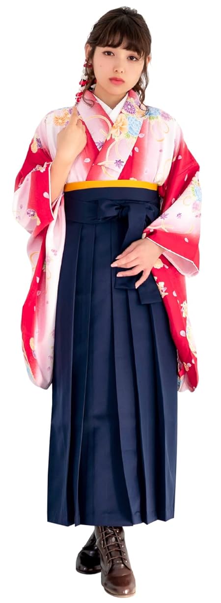 [KYOETSU] [キョウエツ] 袴 セット 卒業式 大学生 レディース 華やかA (12.言祝ぎの華輪, 袴 M)