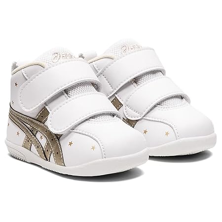 [スクスク] ファーストシューズ ファースト~セカンド ベビー ミッドカット ホワイト/シャンパンゴールド223 12.0 cm