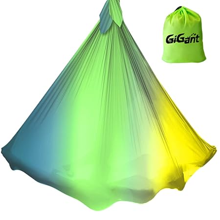 (ギグアント) GiGant エアリアルヨガ 専用 5ｍ×2.8ｍ ハンモック 単体 空中ヨガ 反重力 エクササイズ エアロ ヨガ 国内正規品 (ライムレモン)