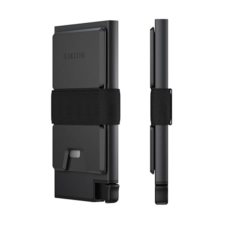 Eksterカーボンカードホルダースマートウォレットは、素早くアクセスできるように作られています。, スペースグレー。, ミニマリスト。