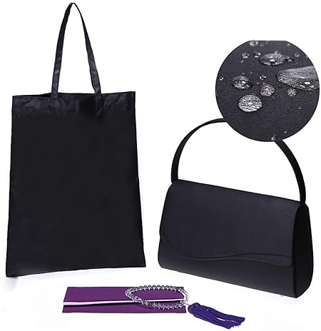 [NAACCI] フォーマルバッグ 女性用 冠婚葬祭 結婚式 入学式 女性用 葬儀用 レディース バッグ パーティー バッグ (黒い4セット)