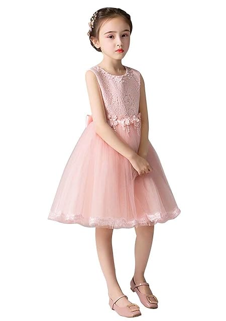 [OMZIN] 子供発表会ドレス 女の子 ジュニア プリンセスドレス パニエ 重ね くるぶしまで フォーマル ロングドレス ピアノ 演奏会 大きいサイズ 100-160cm ピンク 160