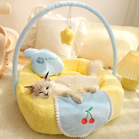 (HZYSHH正規ブランド) ベルベットい犬ベッド、猫ベッド、かわいい子犬パッド、ピンク猫ベッド、猫寝袋、かわいい犬家,枕付き猫 ベッド,犬用ベッド,猫布団,猫寝袋、犬寝袋、かわいい猫寝袋、犬寝袋、ペットベッド,7kgまでペットに適しています (X)