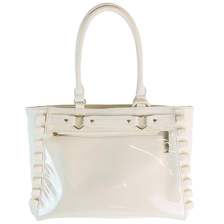 [zakkamart] 痛バッグ トート 痛バ ザッカマート ハートバックルフェイクレザーフリルトートバッグ IVO(アイボリー)