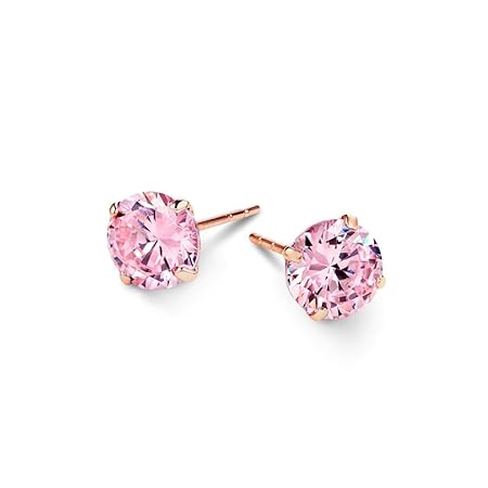 Gift from New York ピアス レディース 0.5ct czピンクダイヤモンド 一粒 K14 ピンクゴールド ブランド 女性…