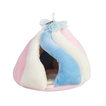 Sekusii ハムスター ハウス マシュマロの形 冬 小動物用ベッド 寝具 暖かい 冬寒さ対策 ペット用寝袋 洗える 保温防寒 ふわふわ かわいい ペットインテリア 遊び場 水洗い可能 ソフト 室内用厚み ペット用品