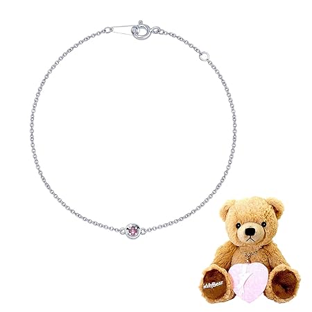[シアーズ] ブレスレット 1粒 誕生石 テディベア ルビー(7月) ブラウンクマ b6129-tdt-01-b07