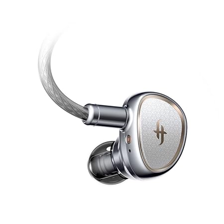 シムゴット(SIMGOT) EA2000 Hi-Res Audio 認定取得 ダイナミック+パッシブラジエーター 再生周波数帯域10Hz-50kHz チューニングモジュール付属 シルバー M