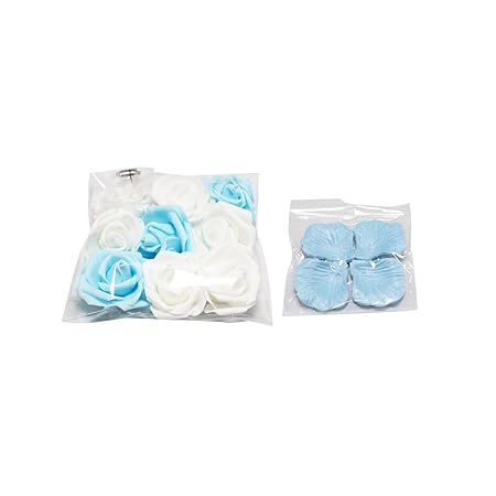 ペット葬儀 ペット棺 お別れ 見送り花&フラワーシャワーセット ポリプロピレン製 火葬可能 華やか かわいい (ブルー)