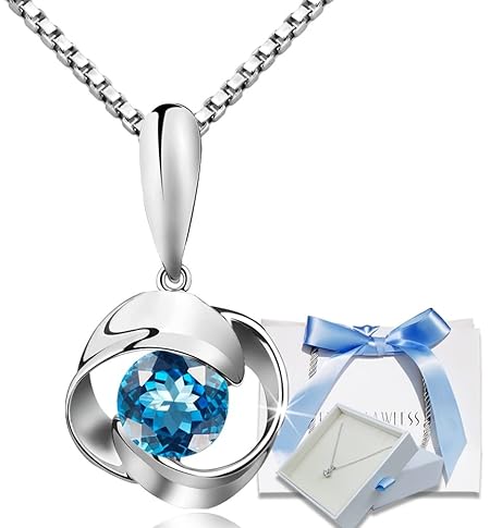 日本製 ネックレス レディース スワロフスキー シルバー プレゼント ギフト 金属アレルギー対応 ブルー ローズモチーフ ホワイトデー