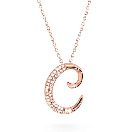 [ギフト フロム ニューヨーク] イニシャルネックレス C アルファベット レディース 18金 ピンクゴールド 加工 シルバー925 金属アレルギー対応 女性