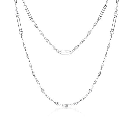 [MAYA&CANA] 磁気ネックレス レディース 強力 200ミリテスラ 48cm マグネットクラスプ ネックレス チェーン ステンレス ギフトボックス付き (シルバー)