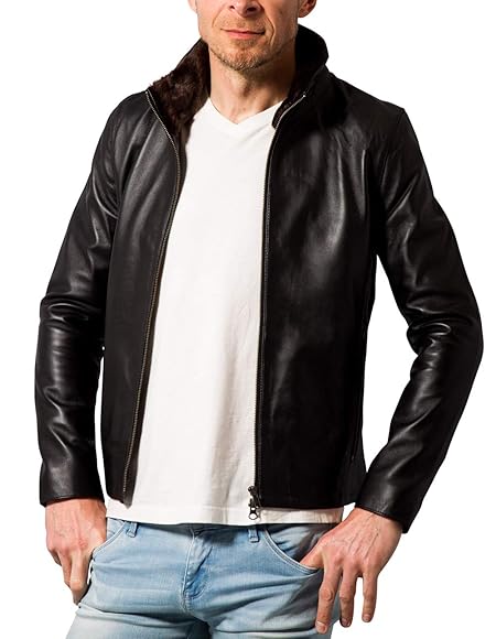 (リューグー) Liugoo ウィングネック（フルジップジャケット） 襟ボアハイネックシングルジャケット Sサイズ ブラック WNG02B