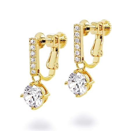 Gift from New York 揺れる イヤリング レディース 1.25ct イエローゴールド 加工 シルバー925 金属アレルギー対応 女性 プレゼント