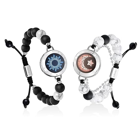 [TOTWOO] 遠距離タッチペアブレスレット 振動通知 愛を育む 天然石使用 カップル ギフト 誕生日 記念日 クリスマス