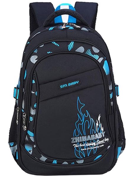 [Cute Wink] キッズ リュック ファイヤーパワー 男の子 子供 小学生 リュックサック 軽量 防水 大容量 遠足 林間学校 アウドドア L ブルー