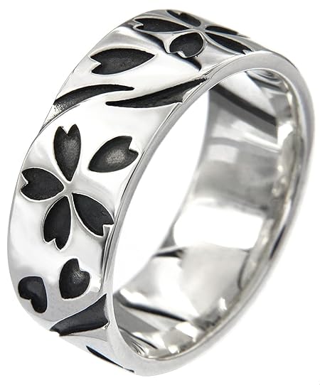 [2PIECES] r0720-19 [ブランド名 シルバーリング 指輪 メンズ 桜吹雪 桜 さくら サクラ 和 花びら サイズ19号