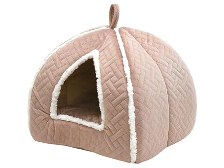 STYRIA あったか わんにゃん ハウス 犬 猫 ペット ドーム 冬 通年 暖かい 洗える おしゃれ かわいい ベッド 小型犬 ふかふか ボア リバーシブル クッション (ピンク)