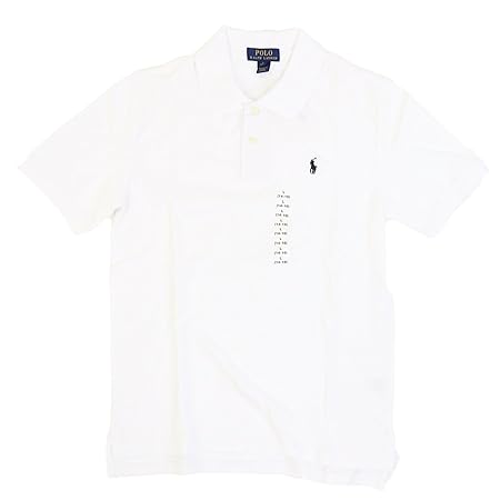 (ポロ ラルフローレン) POLO Ralph Lauren ボーイズ 無地 ポロシャツ ワンポイント ポニー刺繍 0105184-M-WHITE3 [並行輸入品]