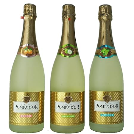 ポンパドール 3本セット 各750ml (ピーチ・グリーンアップル・マスカット) [並行輸入品]