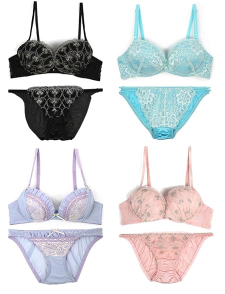 ブラ＆ショーツ４セット入り福袋エレガント＆フェミニン (D65/M)
