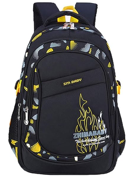 [Cute Wink] キッズ リュック ファイヤーパワー 男の子 子供 小学生 リュックサック 軽量 防水 大容量 遠足 林間学校 アウドドア S イエロー
