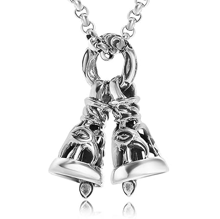 [SOWAKA] ネックレス メンズ ツインベル ダブルベル ベル シルバー925 ペンダント (ステンレスチェーン55cm)