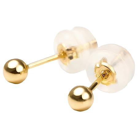 PLUSTER ピアス レディース メンズ 18金 丸玉 3mm イエローゴールド YG セカンドピアス 金属アレルギー対応 K18 つけっぱなし 日本製 おしゃれ 人気 母の日 誕生日 プレゼント ギフト 女性 男性 [専用ポーチ付き] ジュエリー プラスター