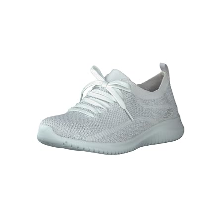 Skechers Sport Women's Ultra Flex Salutations Sneaker,white/silver,7 M US