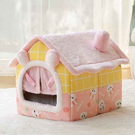 ペットベッド 猫ハウス 猫のベッド ペット用寝袋 ふわふわ おしゃれ 暖かい かわいい 柔らかい キャットハウス ネコ 猫屋 ハウス 犬猫用 室内用 保温防寒 寒さ対策 洗える 滑り止め ペット用品 44*36*38cm