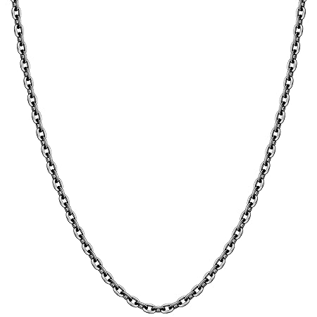 [新宿銀の蔵] いぶし あずきチェーン 長さ40～70cm (60cm) 幅約2.8mm 薄め シルバー 925 ネックレス チェーン ネックレスチェーン メンズ sv925 チェーンのみ