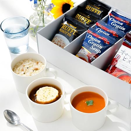 お歳暮 ギフト 高級 フリーズドライ (3種8食) 洋食ギフト セット オニオングラタンスープ 玉ねぎスープ オマール海老 ビスク トリュフリゾット インスタントスープ お見舞い お返し 産休 プレゼント 内祝い 御祝 お誕生日 出産祝いお中元 敬老の日 【ピルボックス公式】