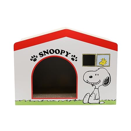 スリーアローズ PEANUTS(ピーナッツ) かわいい ハウス型 4面 爪とぎ 猫