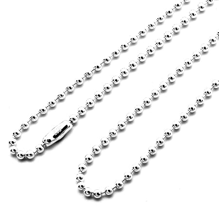 ボールチェーン 長さ40～100cm 幅2.5mm シルバー 925 ネックレス チェーン ネックレスチェーン メンズ 人気 sv925 (60)