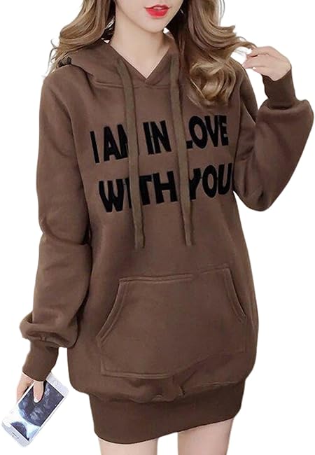 [エアバイ] フード付き パーカー 裏起毛 オーバーサイズ スウェット フーディー ロング 長袖 トレーナー ワンピース ダンス スポーツ ナイトウェア ルームウェア ナチュラル レトロ カジュアル シンプル バックロゴ プルオーバー 袖ゴム 体型カバー 普段着 部屋着 韓国 私服 大学 厚手 原宿 原宿系 個性的 もこもこ ゆったり とろみ きれいめ キレイめ ブラウン 2A-A31-BRXL