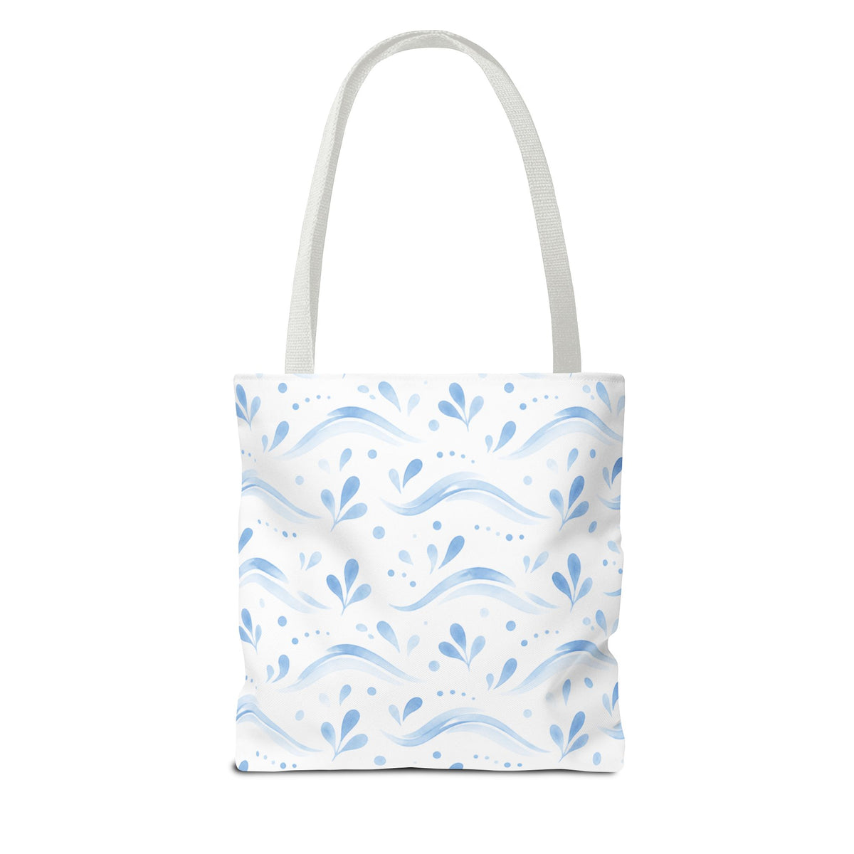 Personalized Blue Floral Print It Your Way Tote Bag