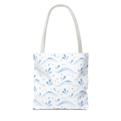 Personalized Blue Floral Print It Your Way Tote Bag