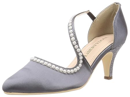 [リバティー ドール] パンプス オケージョン ヒールパンプス パールストラップ 1205 グレー 23.5 cm 2E