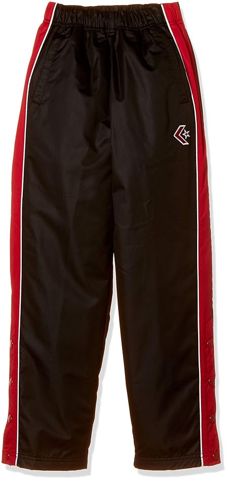 [コンバース] 子供用 ミニバス パンツ ジュニア ウォームアップパンツ(裾ボタン) 撥水 透湿 CB482502P キッズ ブラック/レッド 160