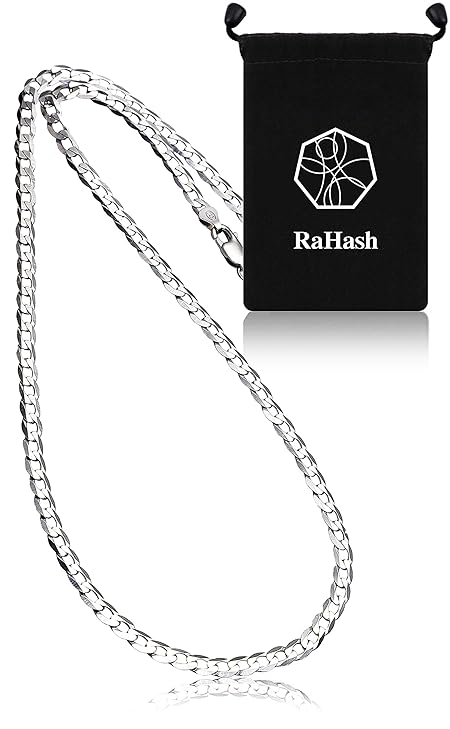 [RaHash] ネックレス チェーン メンズ 喜平 シルバー 925 ブランド [ 銀 6面カット 幅4ｍｍ ] [ 60cm ]