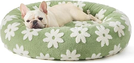 ペット ベッド 犬 クッション ドーナツ もこもこ ふわふわ 可愛い 暖かい ラウンド ふかふか 寝床 丸洗い可 小型 猫 兼用 滑り止め 防寒 ソファ ペット用品 秋 冬 (S,かいたいせんじょう,グリーン)