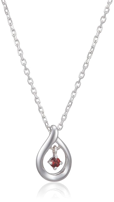 4℃[ヨンドシー] 公式 1月誕生石 シルバー ネックレス ジュエリーケース付き しずく ガーネット 華やか 記念日 プレゼント レディース 11174-412-1811-00-00