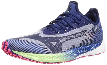 [ミズノ] ランニングシューズ ウエーブデュエル NEO 2 部活 軽量 クッション性 陸上 トラック800m以上向け ブルー/ネイビー/フラッシュイエロー 22.0 cm 2E