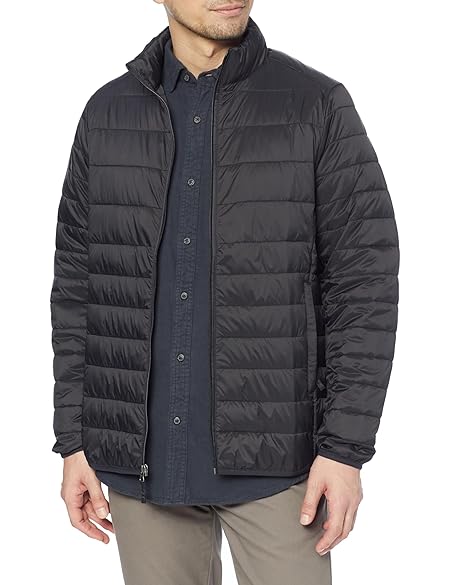 [Amazon Essentials] パファージャケット ライトウエイト パッカブル 防水 メンズ ブラック L