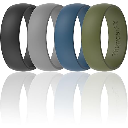 ThunderFit ユニ シリコン 結婚指輪、ゴム製婚約バンド、バラエティ マルチパック 1、4、7, 12.5 - 13 (22.60mm), シリコーン, 宝石なし